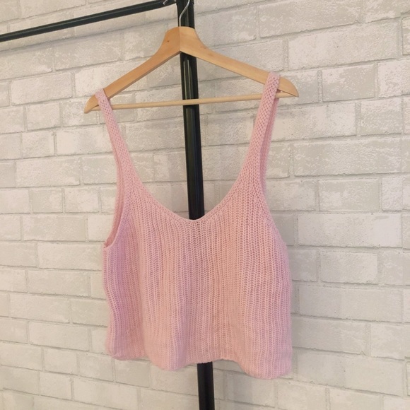 SOLD American Apparel pink fisherman sweater tank - Picture 1 of 3